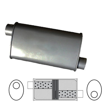 8" x 4" Oval, 16" Long, 2" Offset/Offset, Glass Packed - Baffled - Brixton 4x4 - Buy Online Now!